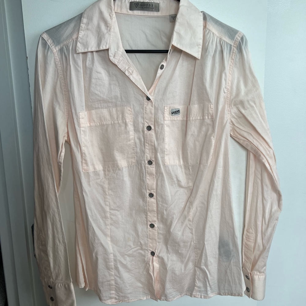 Guess Blush Pink Collared Shirt